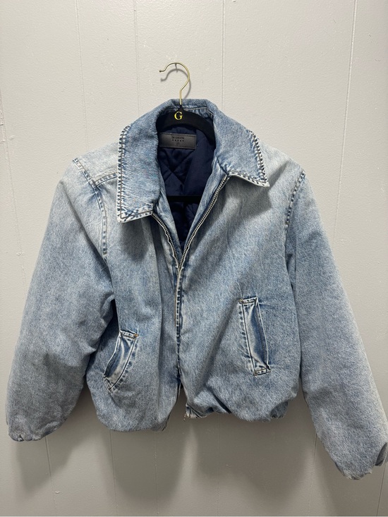 Blank NYC Jackets & Blazers - Blank NYC Light Blue Denim Puffer Jacket